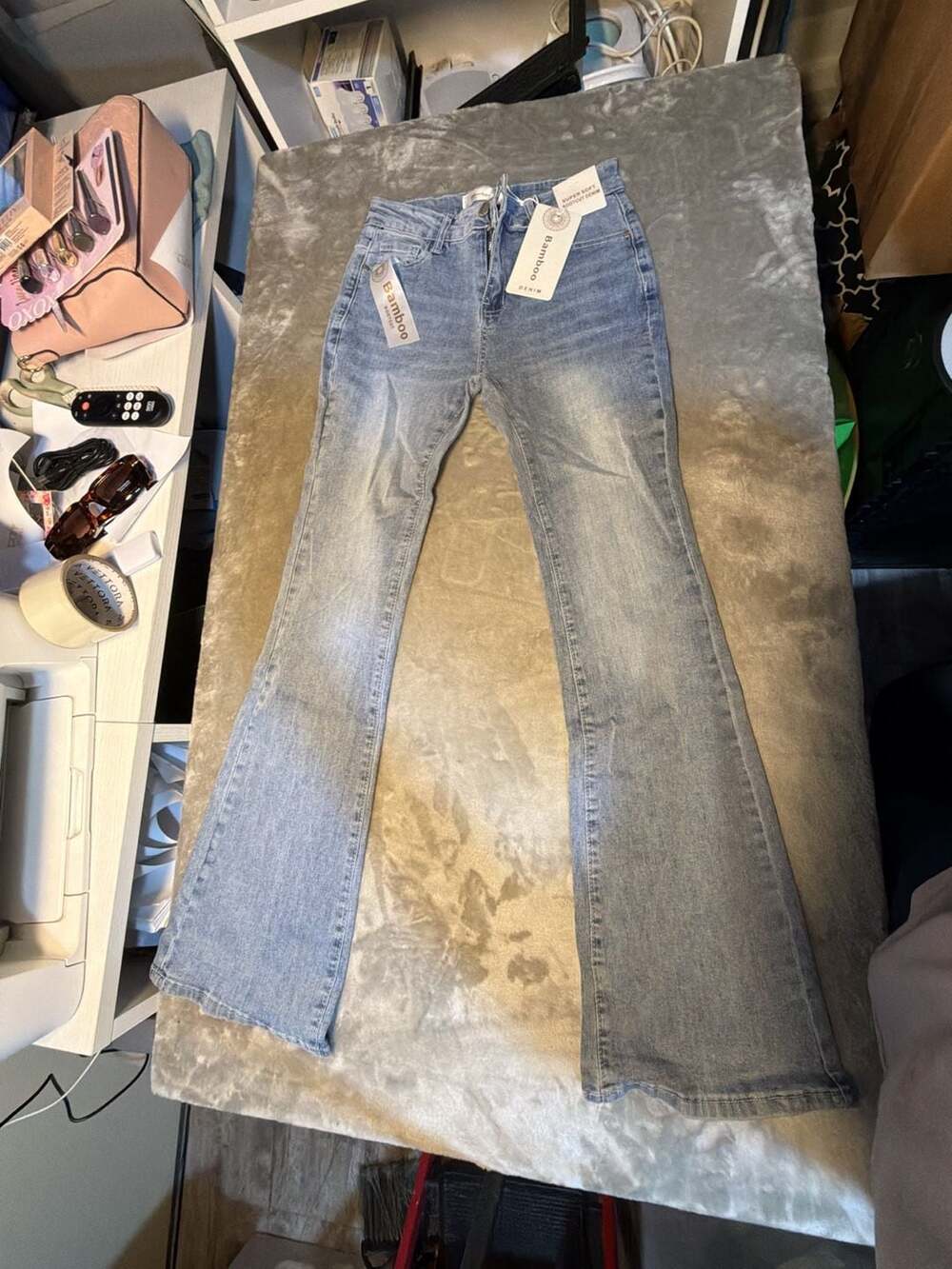 Bamboo Super Soft Bootcut Denim Jeans Light Wash Size 5